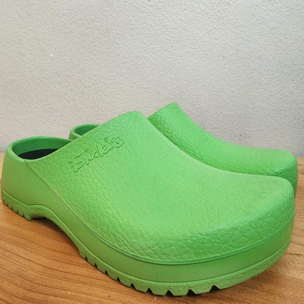 Birkenstock Super Birki's Clogs Shoes Womens Size 8 Green Slip Resistant Comfort - Picture 10 of 14